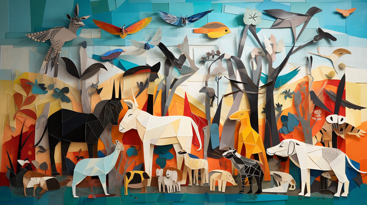 The cover image for this post is a collage of various origami-style paper animals on a colorful background  